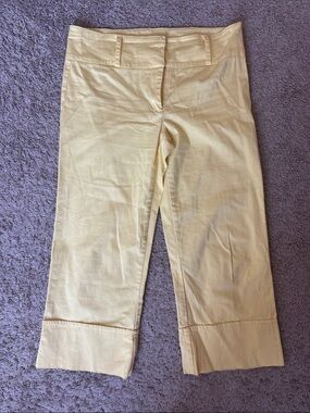 Soulmates Light Yellow Capri Pants with Wide Cuffs / E60